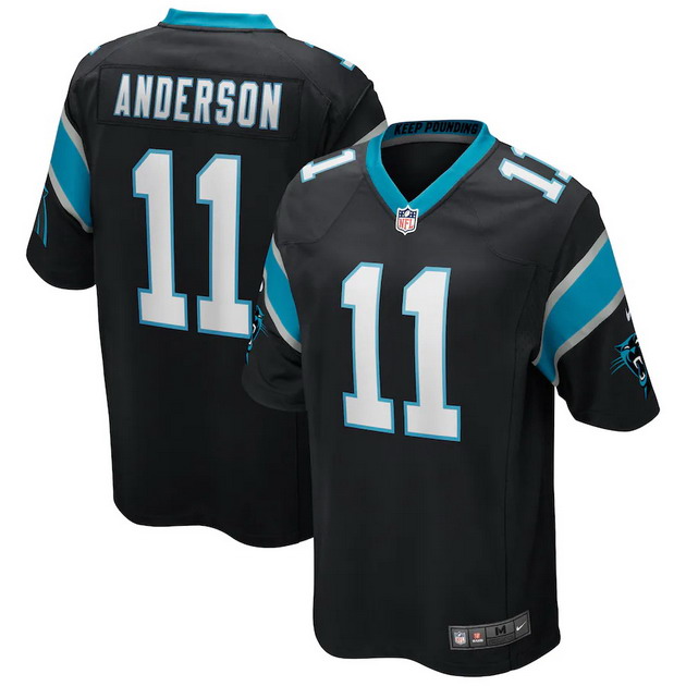 mens nike robbie anderson black carolina panthers game player jersey